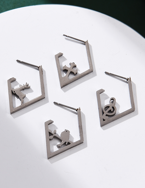 Fashion Dragonfly Stainless Steel Geometric Earrings (single)
