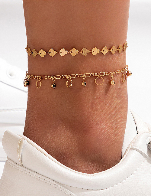 Fashion Gold Color Alloy Geometric Shell Anklet Set
