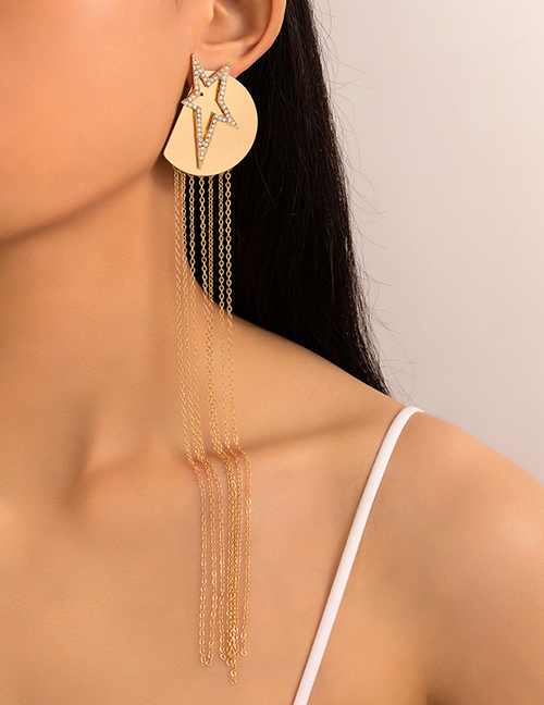 Fashion Gold Color Metal Geometric Cross Stud Earrings