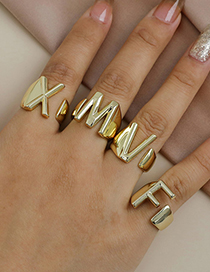 Fashion Z 26 Letters Open Ring In Copper