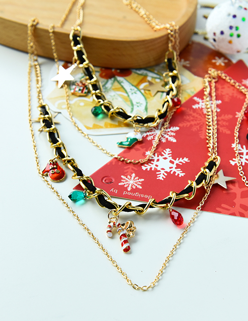 Fashion Christmas Tree Alloy Christmas Chain Tassel Necklace