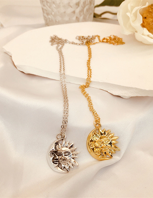 Fashion Gold Color Alloy Sun Moon Necklace