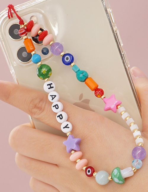 Fashion Color Acrylic Letter Beads Mixed Color Beads Mobile Phone Chain
