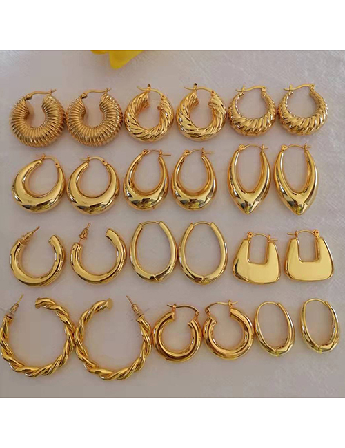 Fashion 1# Metal Geometric C-shaped Earrings