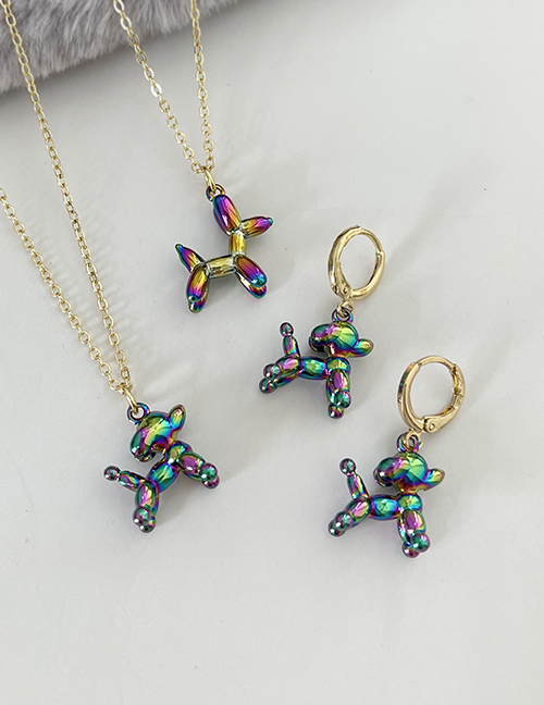 Fashion Color Copper Spray Painted Dog Pendant Necklace