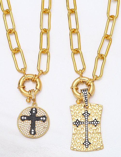 Fashion A Copper And Diamond Cross Necklace