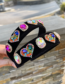 Fashion Color 2 Fabric Diamond-studded Love Headband
