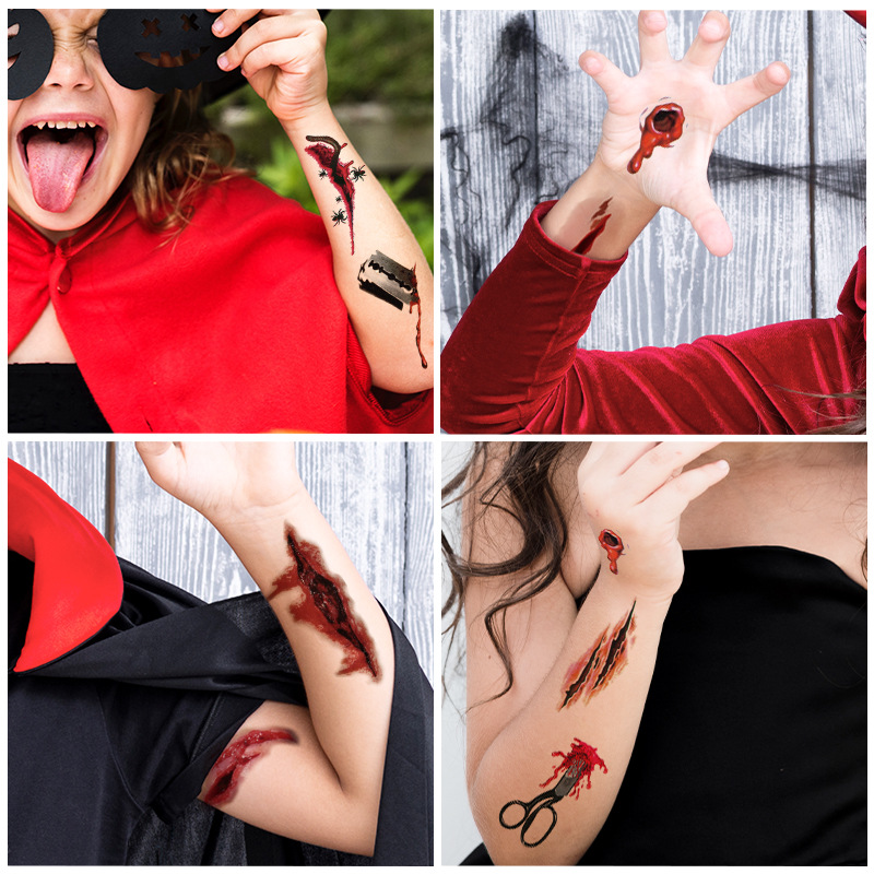 Fashion Ws-k163 (2pcs) Halloween Scar Tattoo Stickers