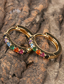 Fashion Er0647-b Colorful Diamond Earrings
