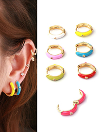 Fashion Green Drip Puncture A Single Ear Ring