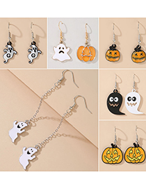 Fashion 9# Halloween Pumpkin Ghost Asymmetric Earrings