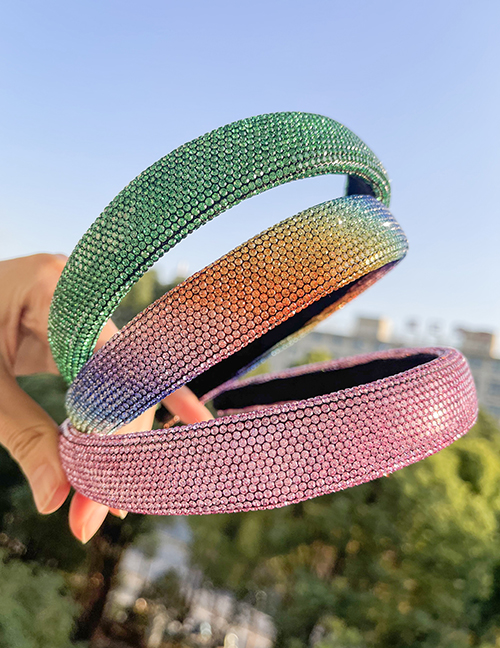 Fashion Color 1 Fabric Colorful Diamond Wide-brimmed Headband