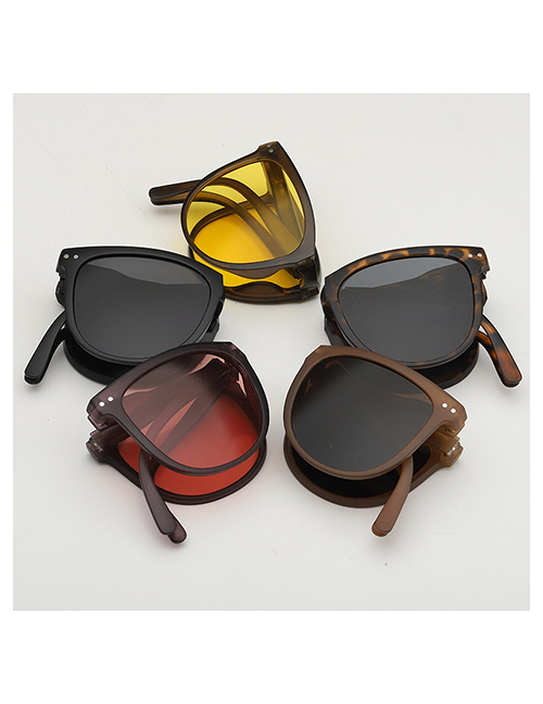 Fashion (second Generation 2528) Tea Slices With Transparent Tea Frame Pc Rice Nail Large Frame Foldable Sunglasses