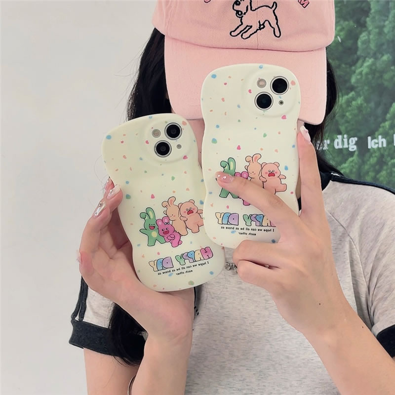 Fashion Big Wave Water Sticker Shell Happy Party Cartoon Tpu Printing Apple Mobile Phone Case