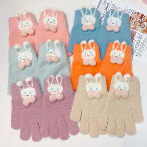 Fashion 6# Green 3d Rabbit Children's Knitted Mittens