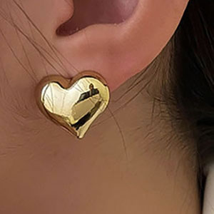Fashion Silver Metal Love Earrings 