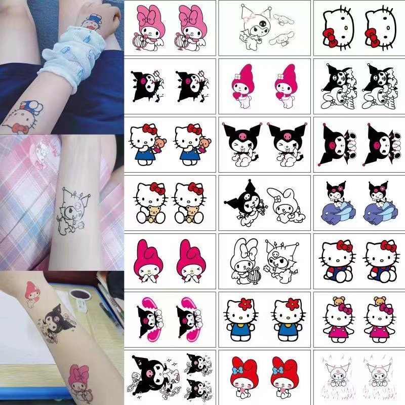 Pegatinas De Tatuaje Desechables De Dibujos Animados
