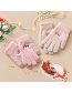 Fashion Pink Fabric Plush Bear Touch Screen Gloves