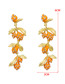 Fashion Orange Alloy Diamond-studded Fruit Earrings