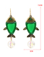 Fashion Green Alloy Resin Fish Earrings
