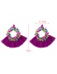 Fashion Purple Alloy Diamond Geometric Tassel Stud Earrings