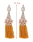 Fashion Ginger Alloy Diamond Geometric Tassel Stud Earrings