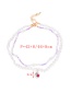 Fashion White Double Crystal Pearl Drop Print Pendant Necklace