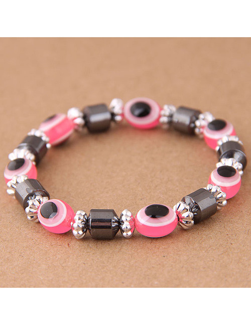 Fashion Pink Eye Shape Decorated Bracelet
