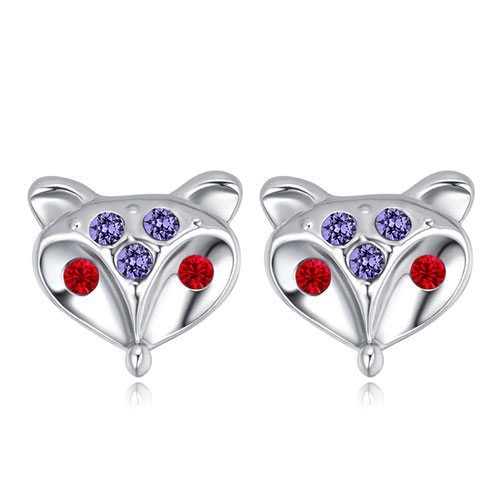 Fashion Purple Fox Shape Decorated Earrings
