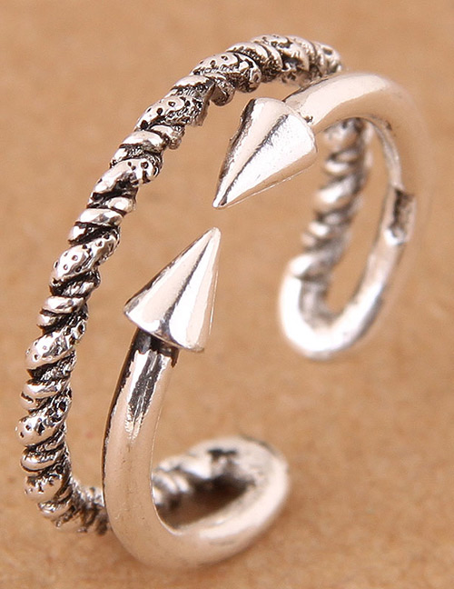 Fashion Silver Color Arrows Shape Decorated Opening Ring