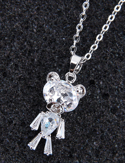 Fashion Silver Color Bear Shape Decorated Necklace