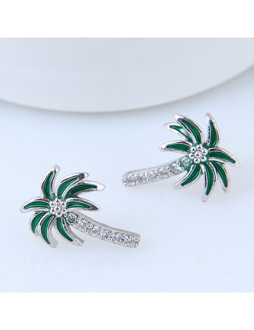 Fashion Green Tree Shape Decorated Earrings