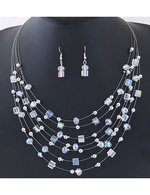 Fashion Multi-color Bead&crystal Decorated Multi-layer Jewelry Set