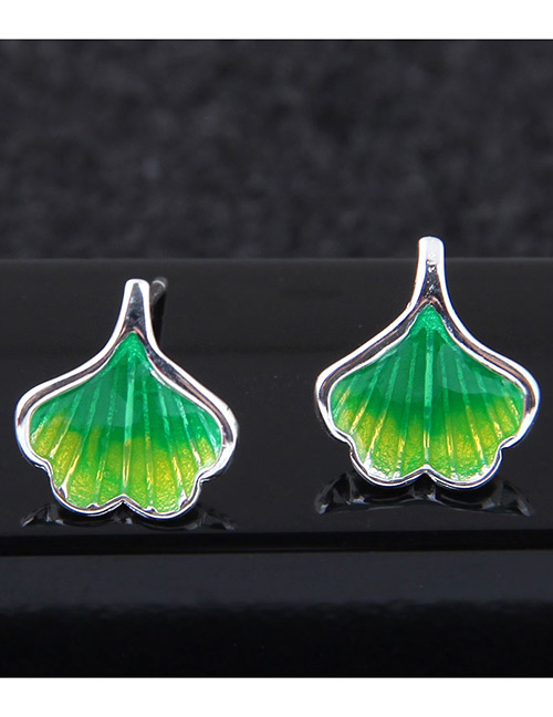 Sweet Green Shell Shape Decorated Earrings