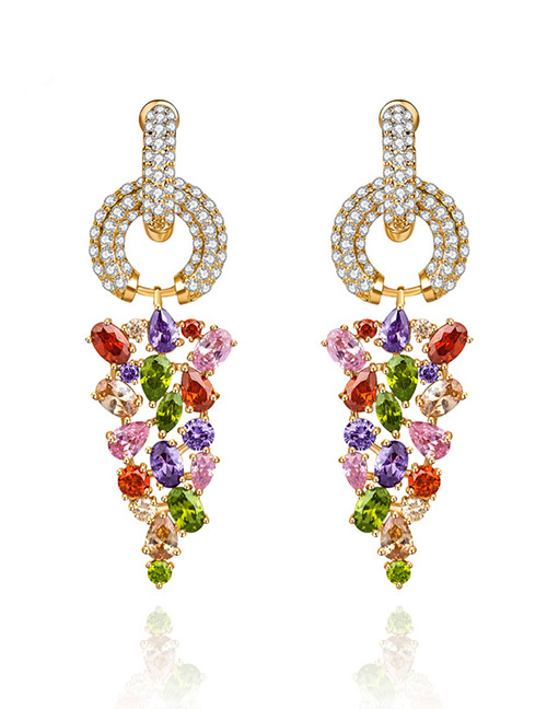 Fashion Multi-color Geometric Shape Decorated Earrings