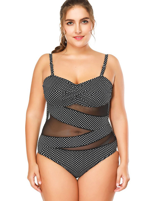 Sexy Black Spot Shape Decorated Swimwear