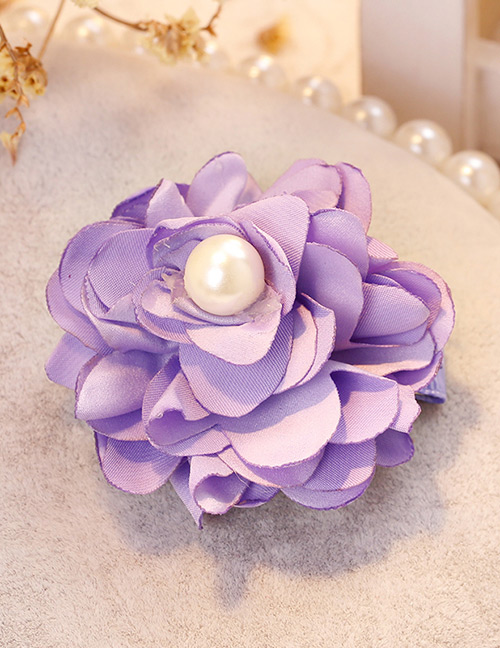 Fashion Purple Flower Shape Decorated Hair Clip
