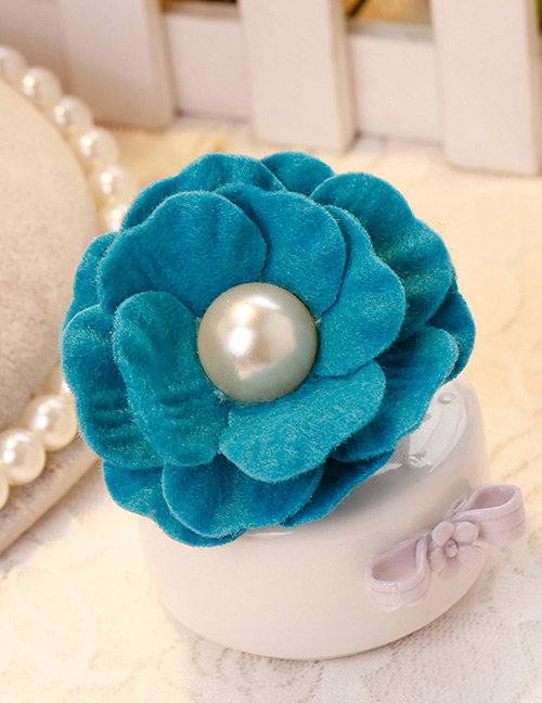 Fashion Blue Flower Shape Decorated Hair Clip
