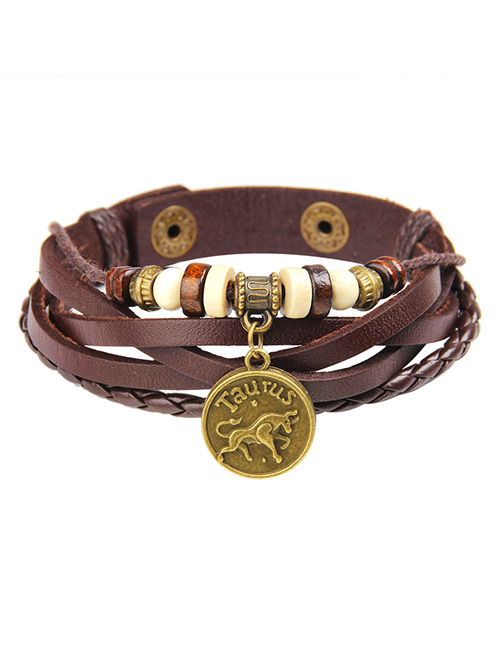 Fashion Brown Taurus Shape Decorated Bracelet