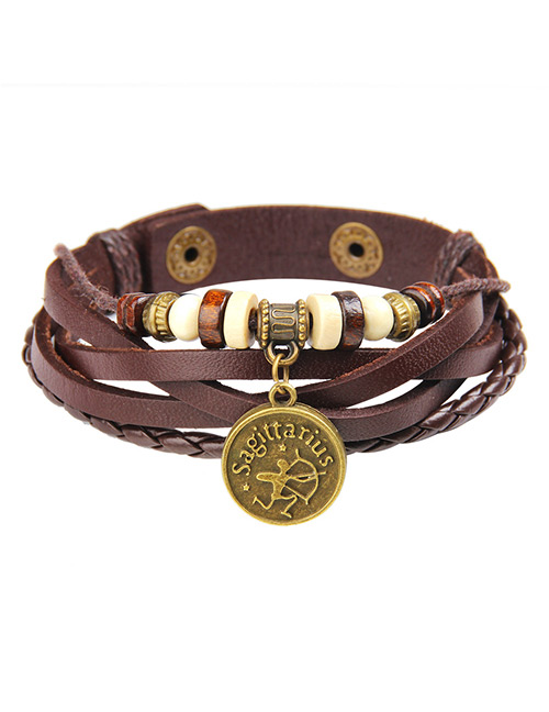Fashion Brown Sagittarius Shape Decorated Bracelet