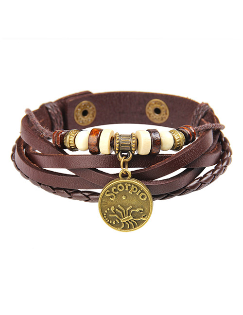 Fashion Brown Scorpion Pattern Decorated Bracelet