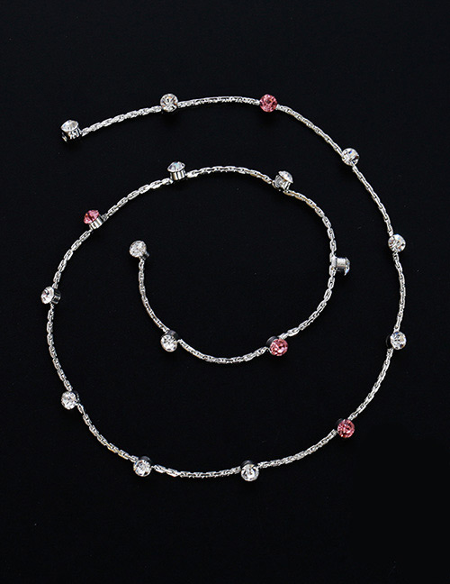 Lovely White+pink Round Shape Diamond Decorated Hair Accessory(1pc)