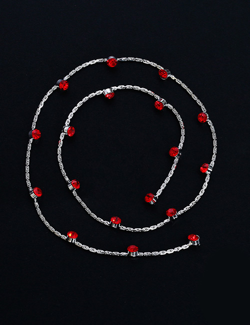 Lovely Red Round Shape Diamond Decorated Hair Accessory(1pc)