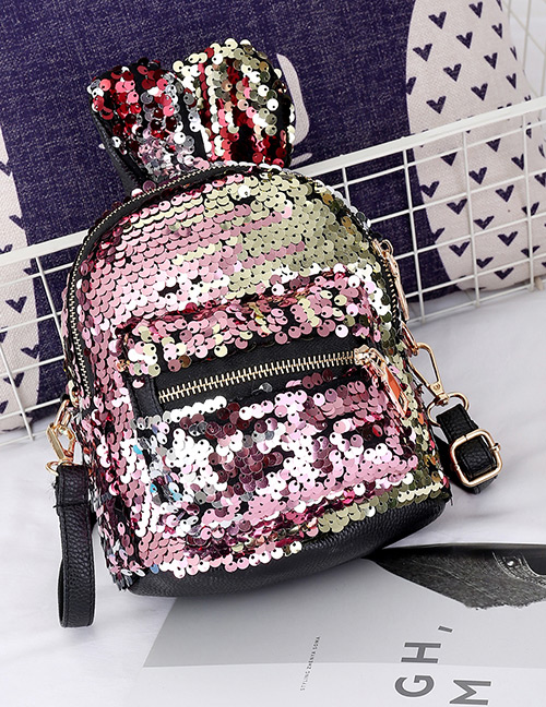 Fashion Gold Color Rabbit Shape Design Paillette Decorated Backpack