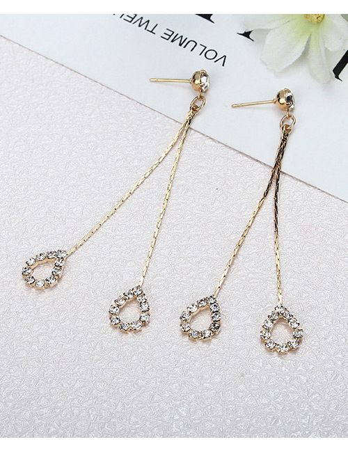 Fashion Gold Color Hollow Out Design Waterdrop Shape Earrings