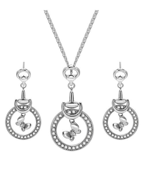 Fashion Silver Color Butterfly Shape Decorated Jewelry Sets