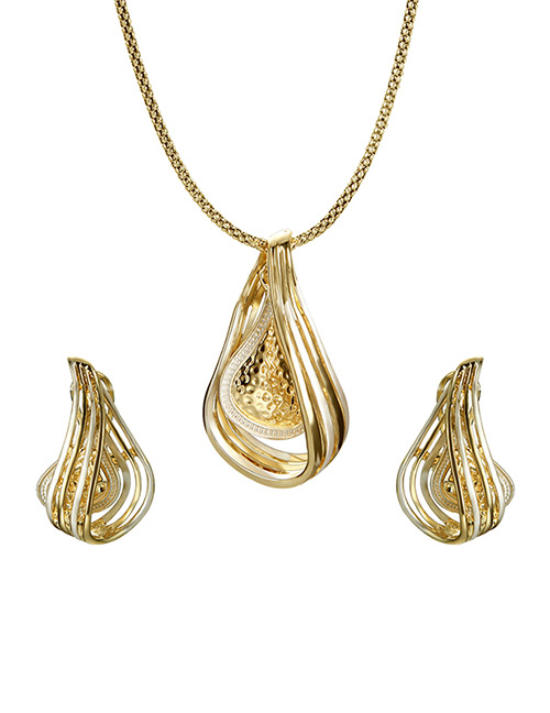 Fashion Gold Color Geometric Shape Decorated Jewelry Sets