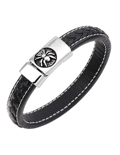 Fashion White+black Spider Shape Decorated Bracelet