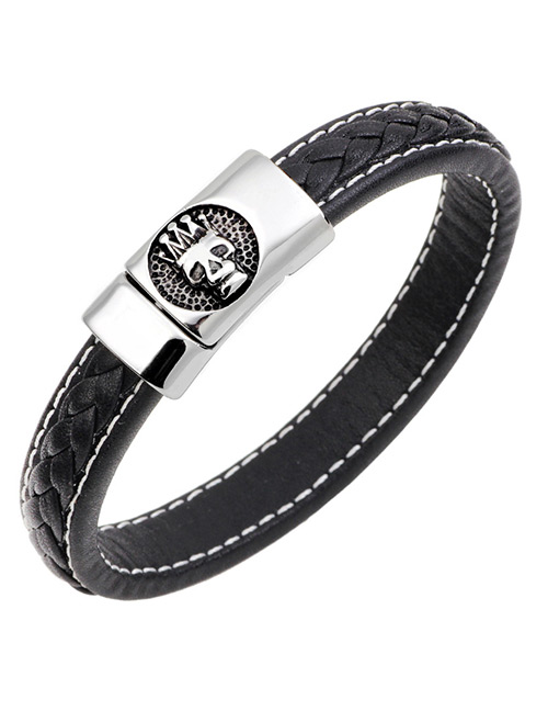 Fashion White+black Skull&crown Shape Decorated Bracelet