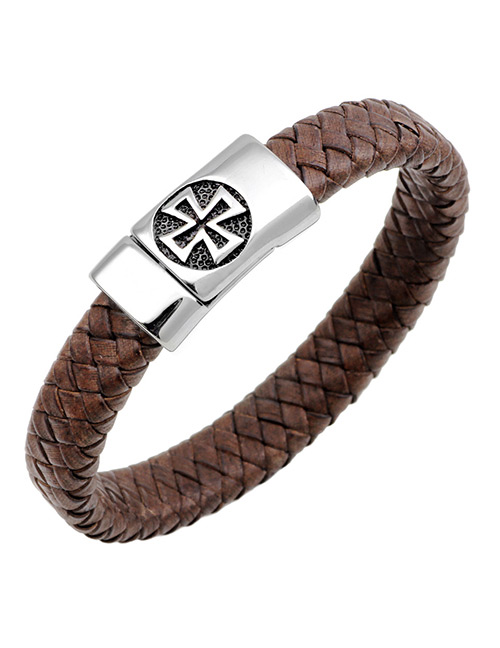 Fashion Dark Brown Cross Shape Decorated Bracelet